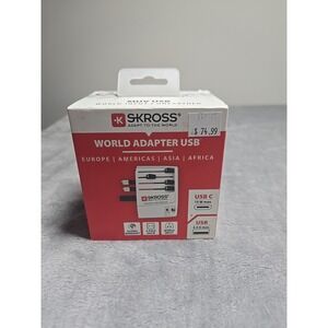 Skross MUV USB World Travel Adapter 2-pole Adapter and USB Charger 2.4A Europe